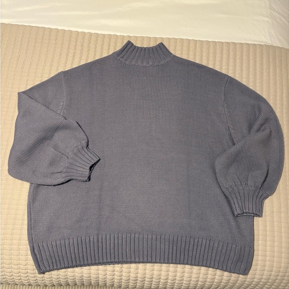WeWoreWhat Oversized Lavender/Blue Mockneck Sweater - Picture 6 of 6